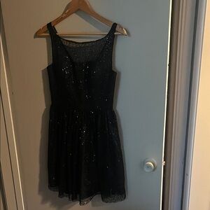 Elegant Black Sequin Prom Dress